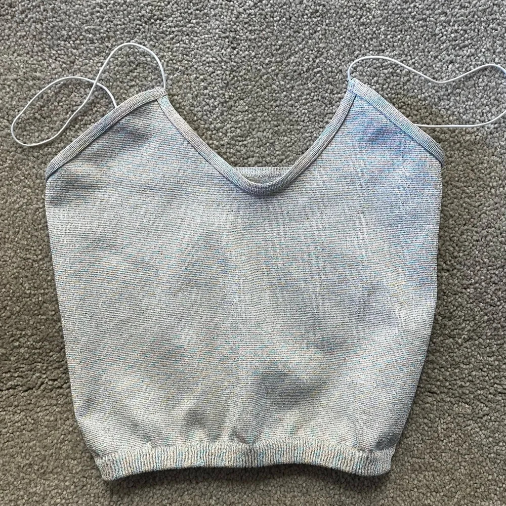 Free People Light Heather Gray Knit Crop Tank
